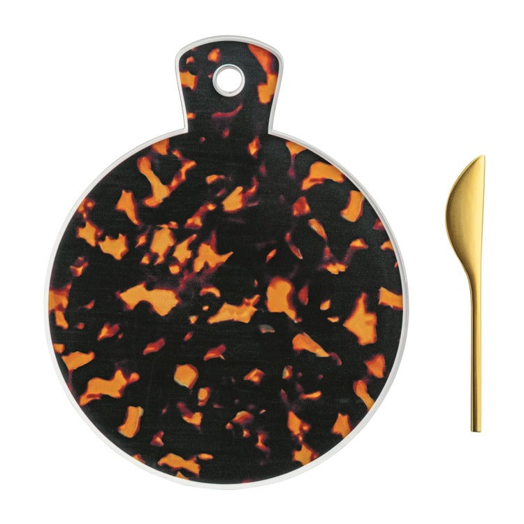 Tortoiseshell Round Serving Board & Spreader Set Mudpie