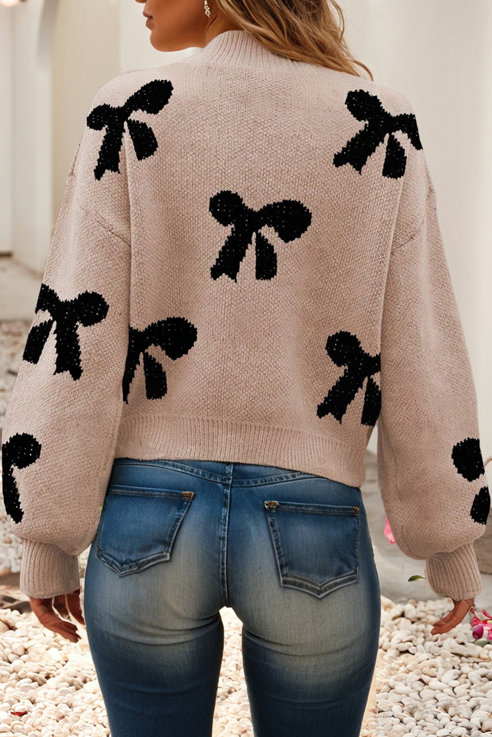 Pearl Bow Sweater Little Daisy Closet