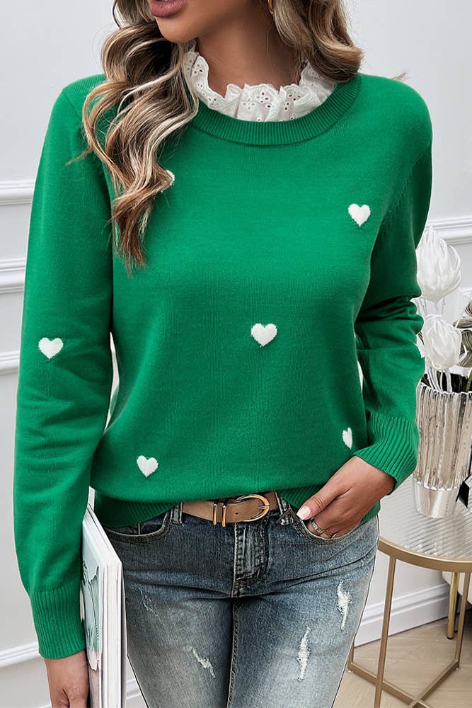 A Touch Of Lace Sweater Green UNISHE