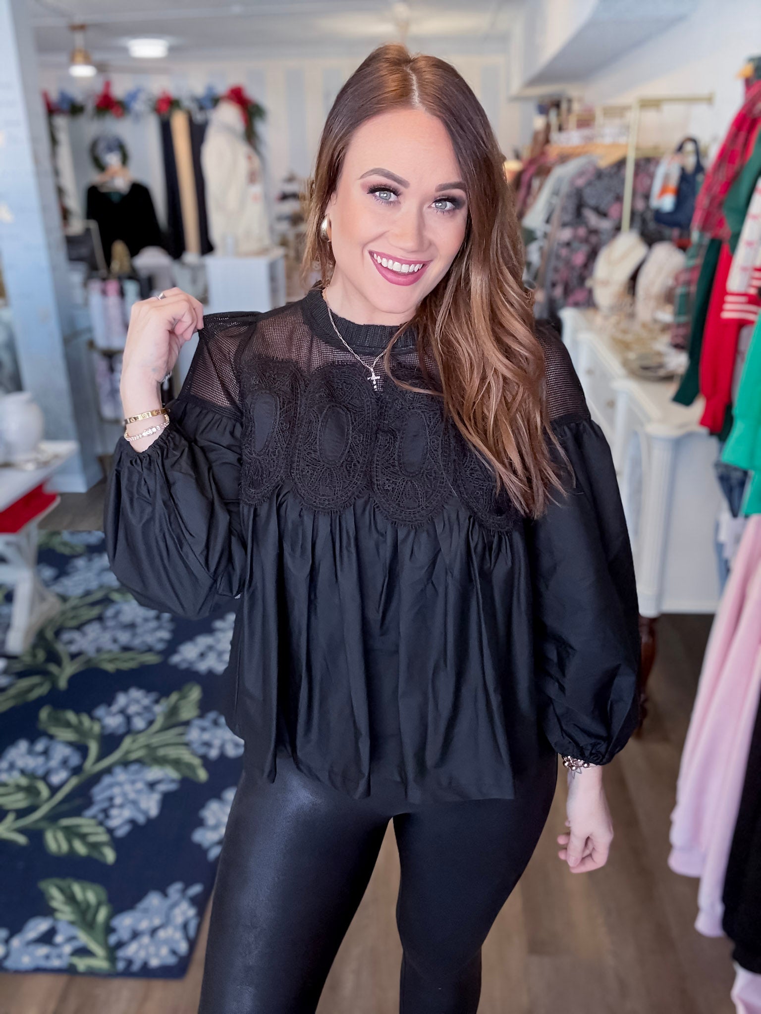 Black Dahlia Blouse Threads of Grace