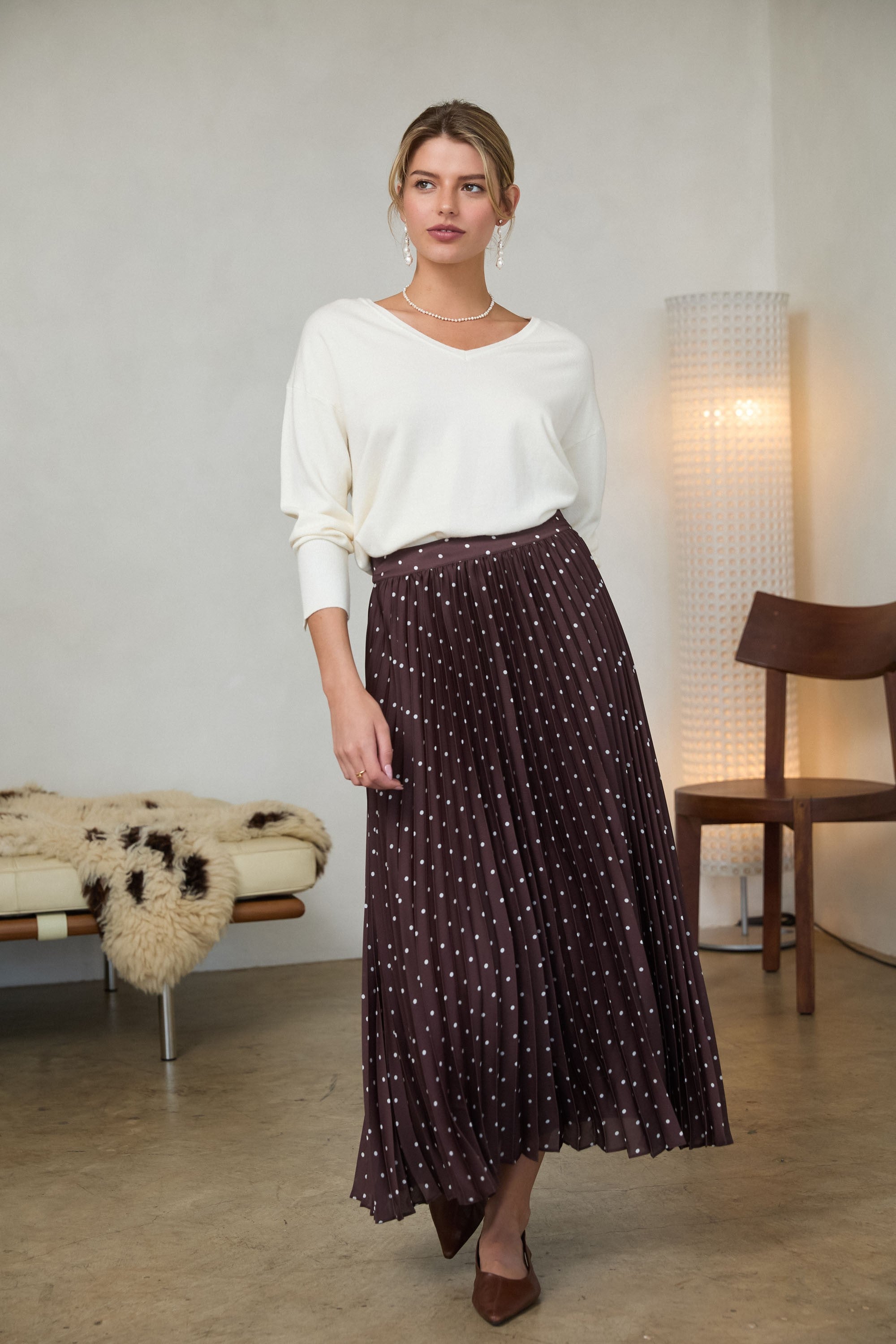Chelsea Pleated Skirt Skies are Blue