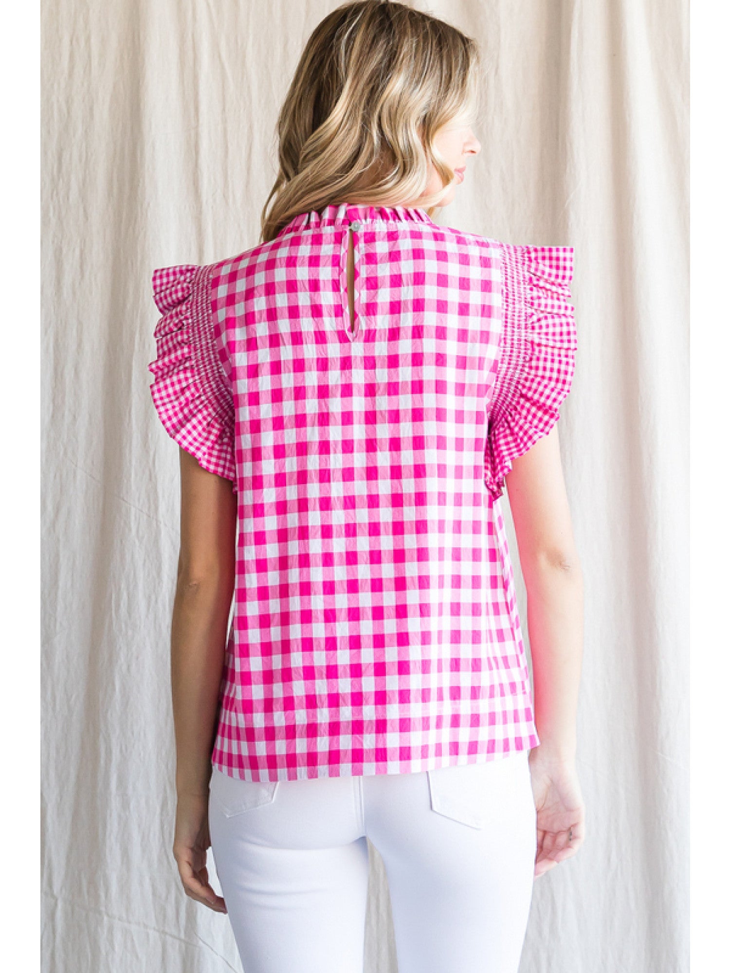Katherine Gingham-Check Top