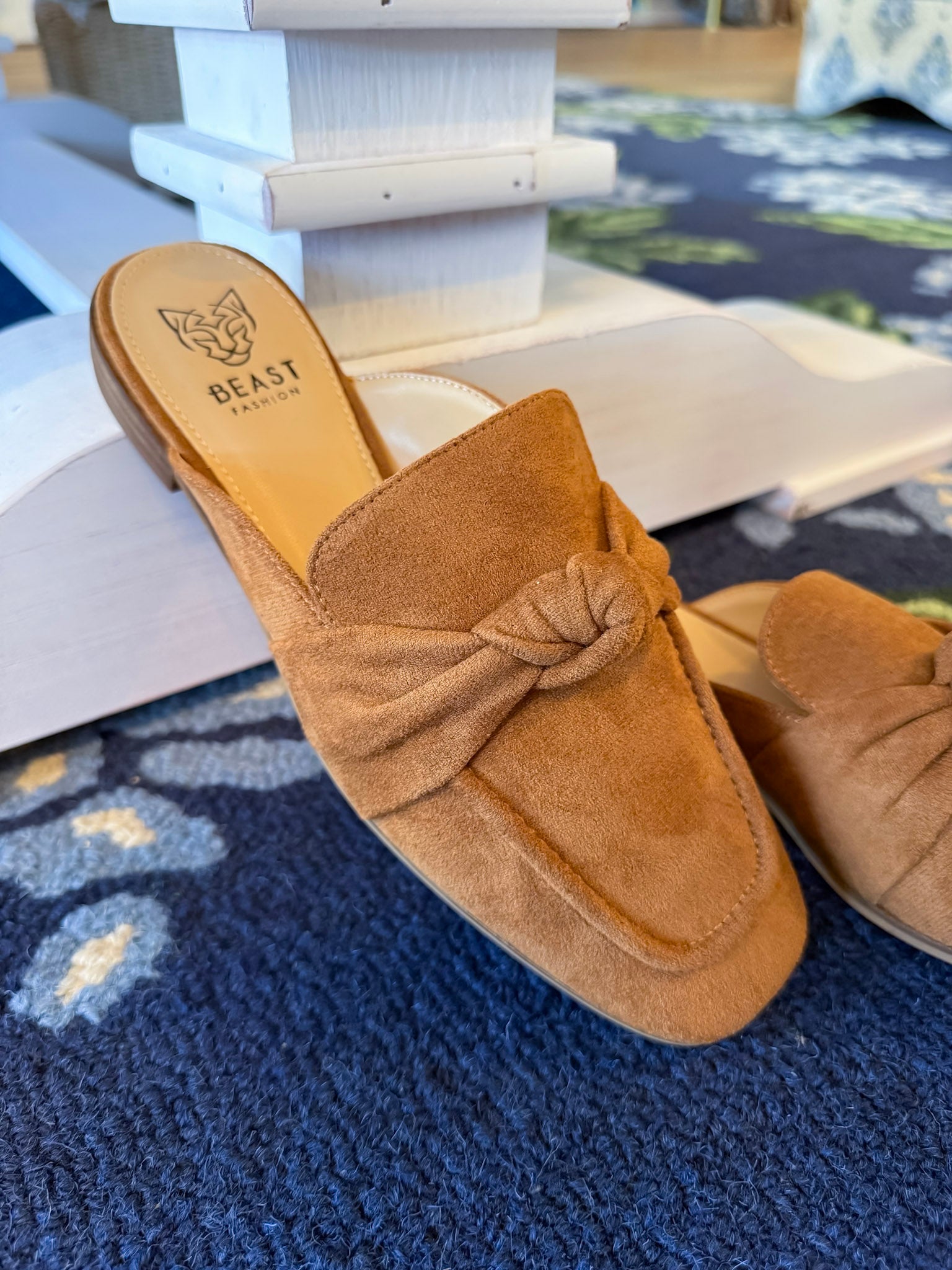 Knotted Grace Mule Shoes - Tan CCOCCI