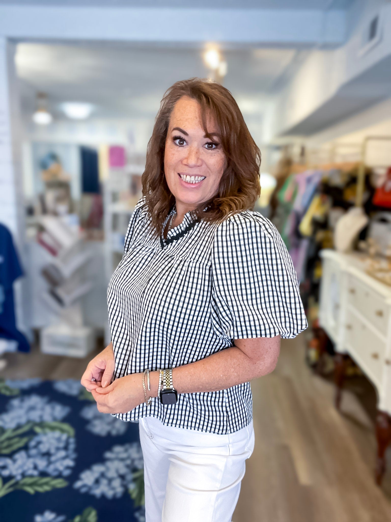 Millie Gingham Top Threads of Grace