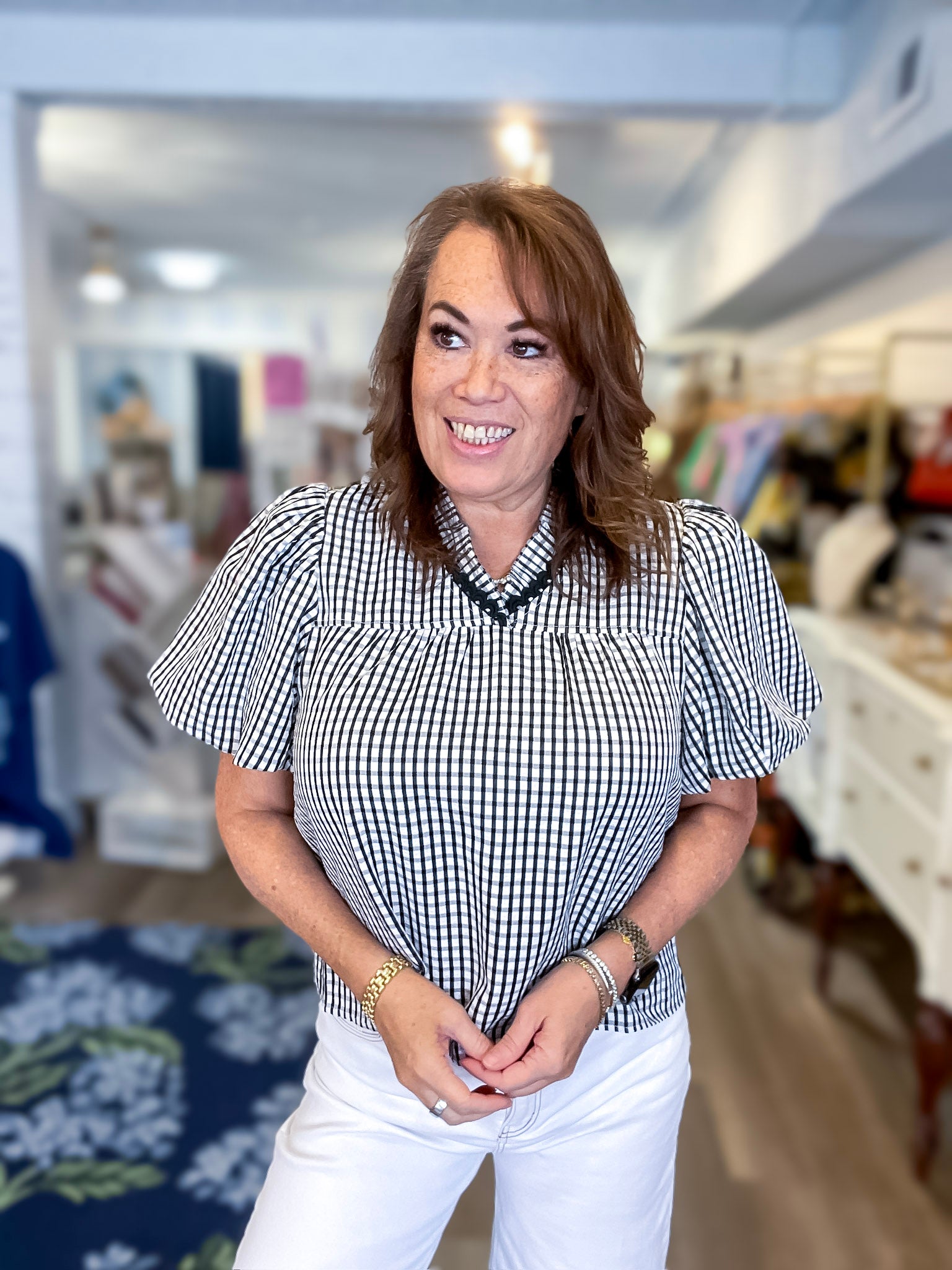Millie Gingham Top Threads of Grace