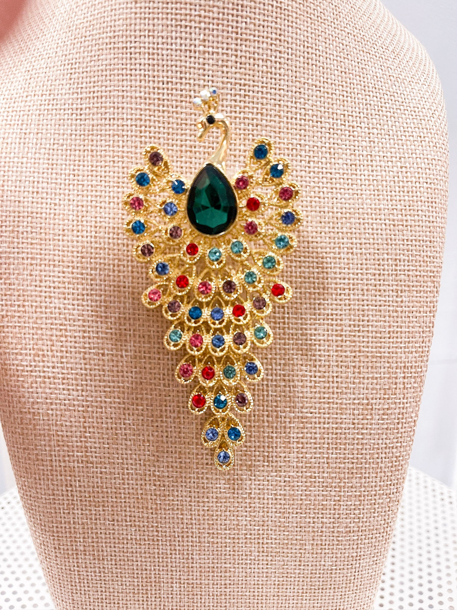 Vintage Peacock Brooch Terry K