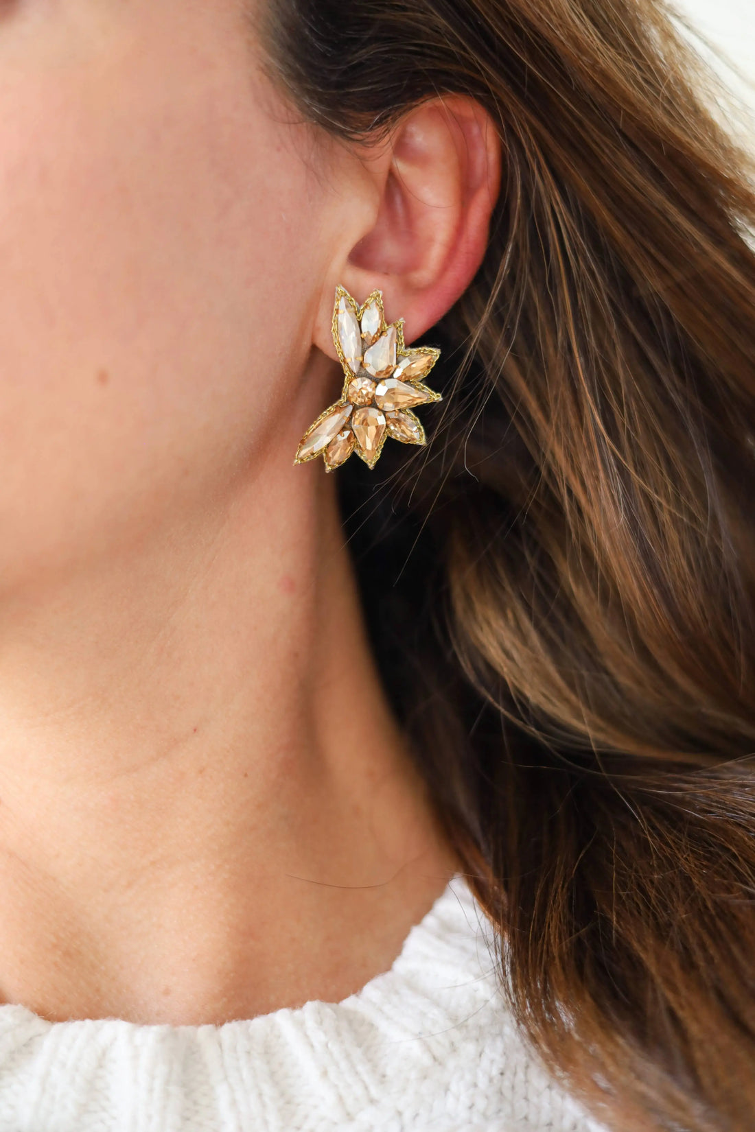 Lumiere Stud Earrings - Champagne Gaby & Grace