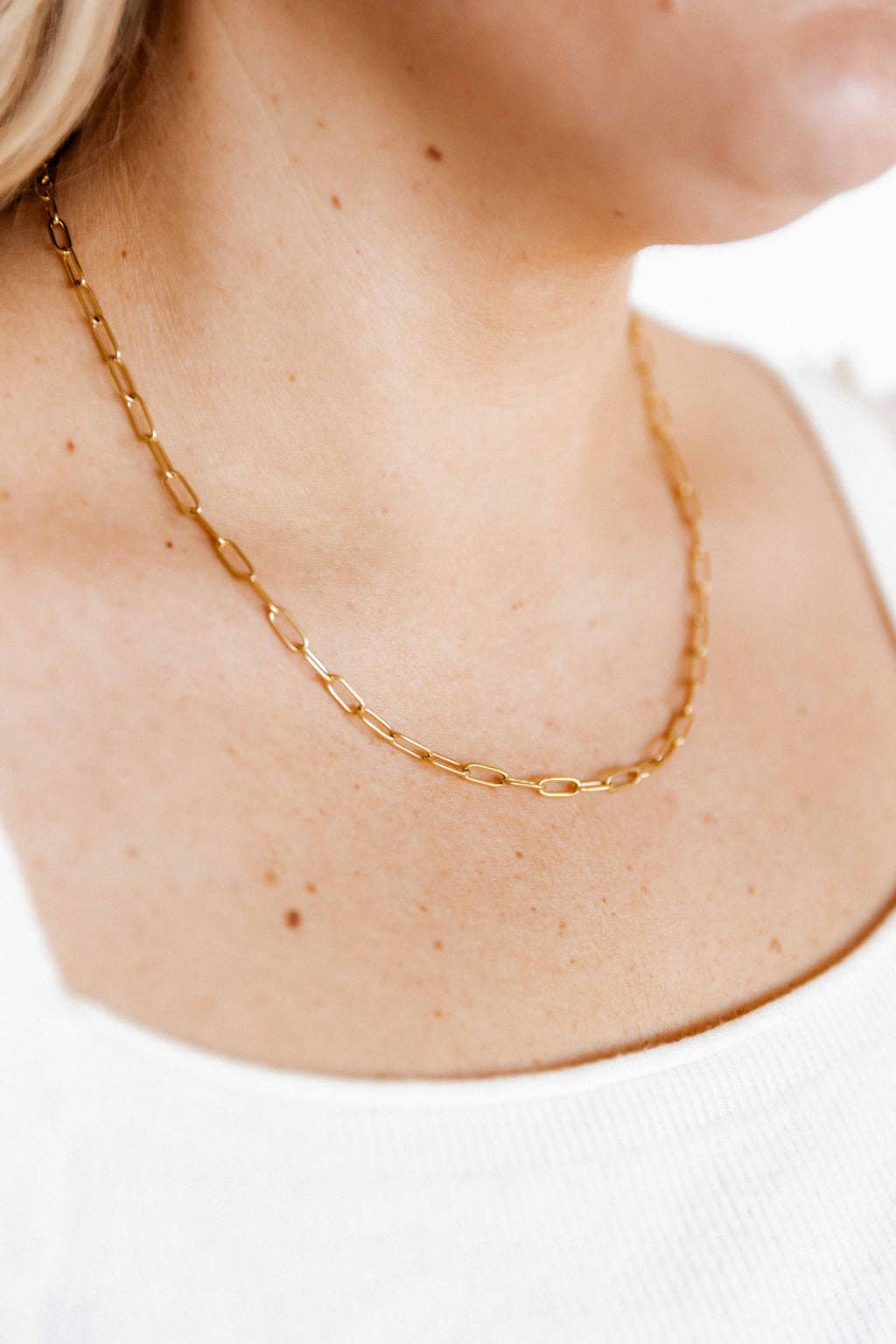Palmer Paperclip Necklace-Gold