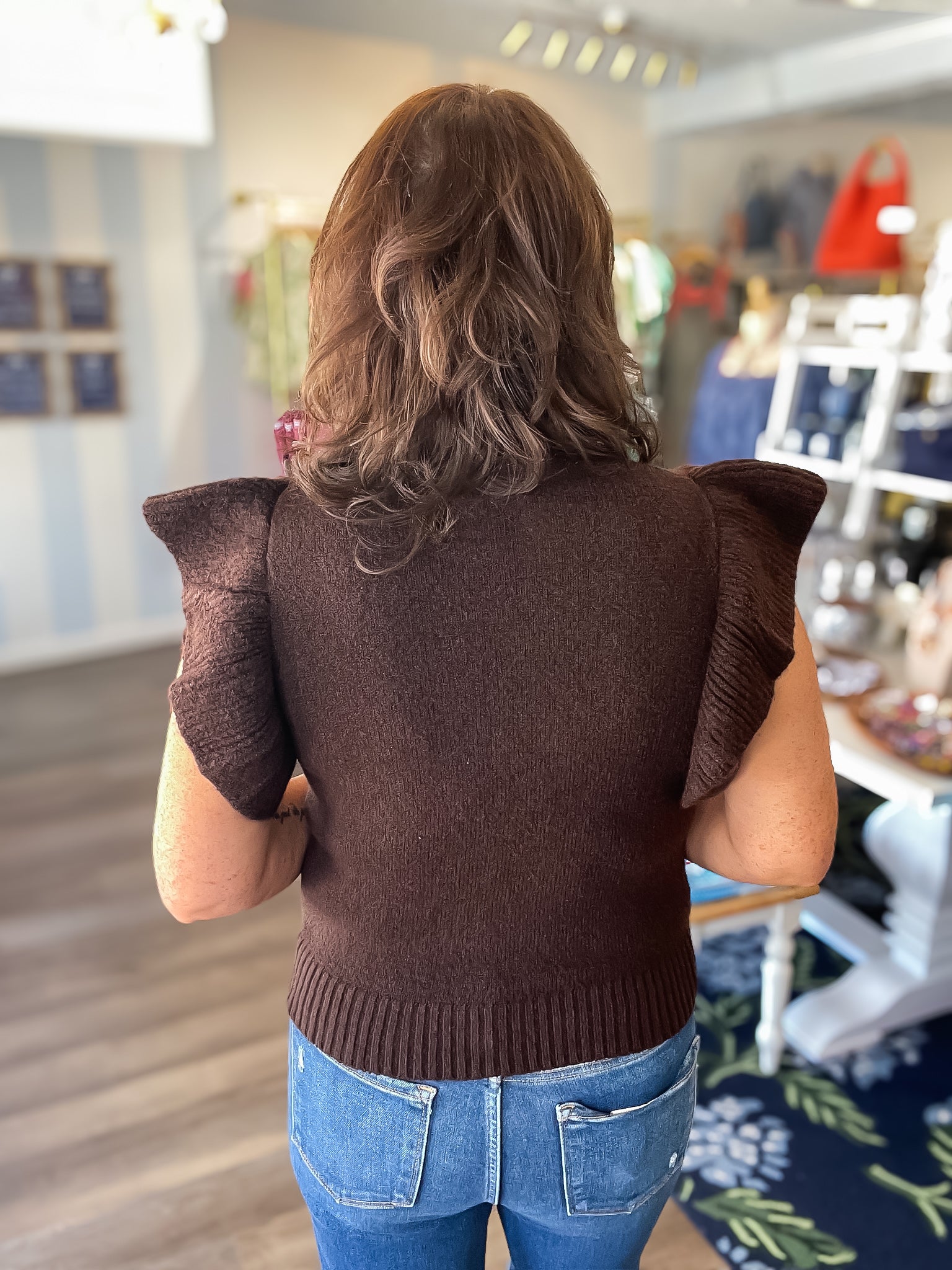 Espresso Elegance Sweater Top Entro