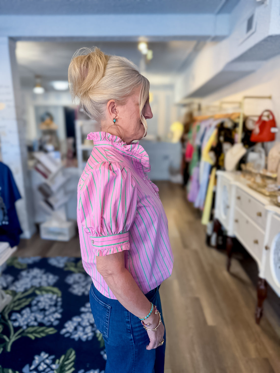 Hadley Stripe Blouse Entro