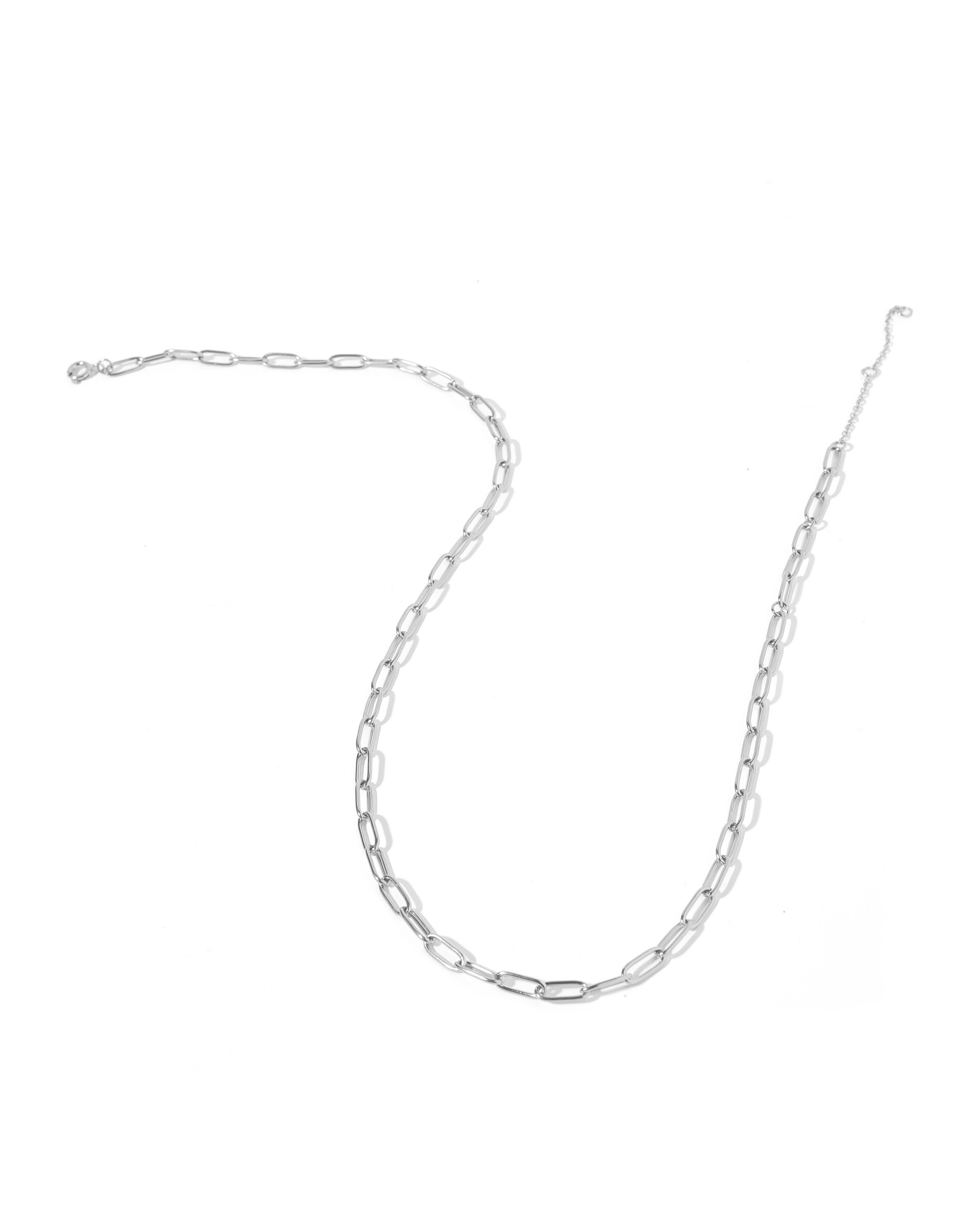 Palmer Paperclip Necklace-Silver