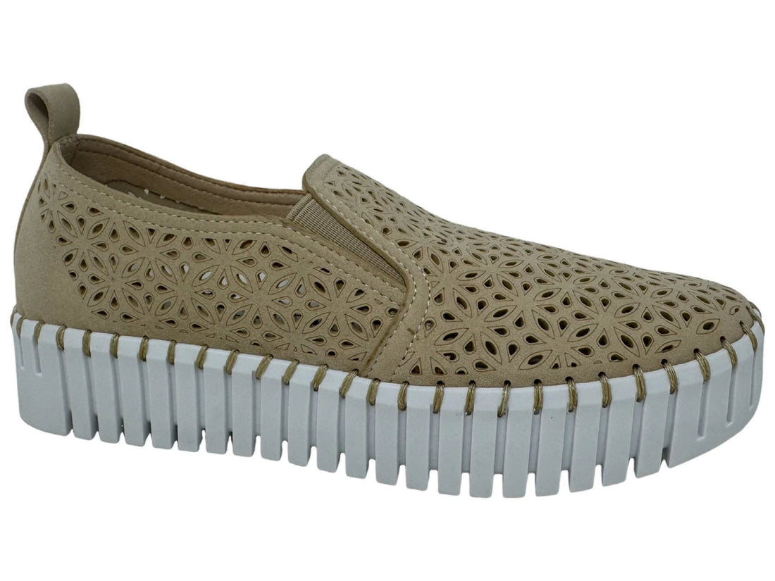 Nude slip on sneakers