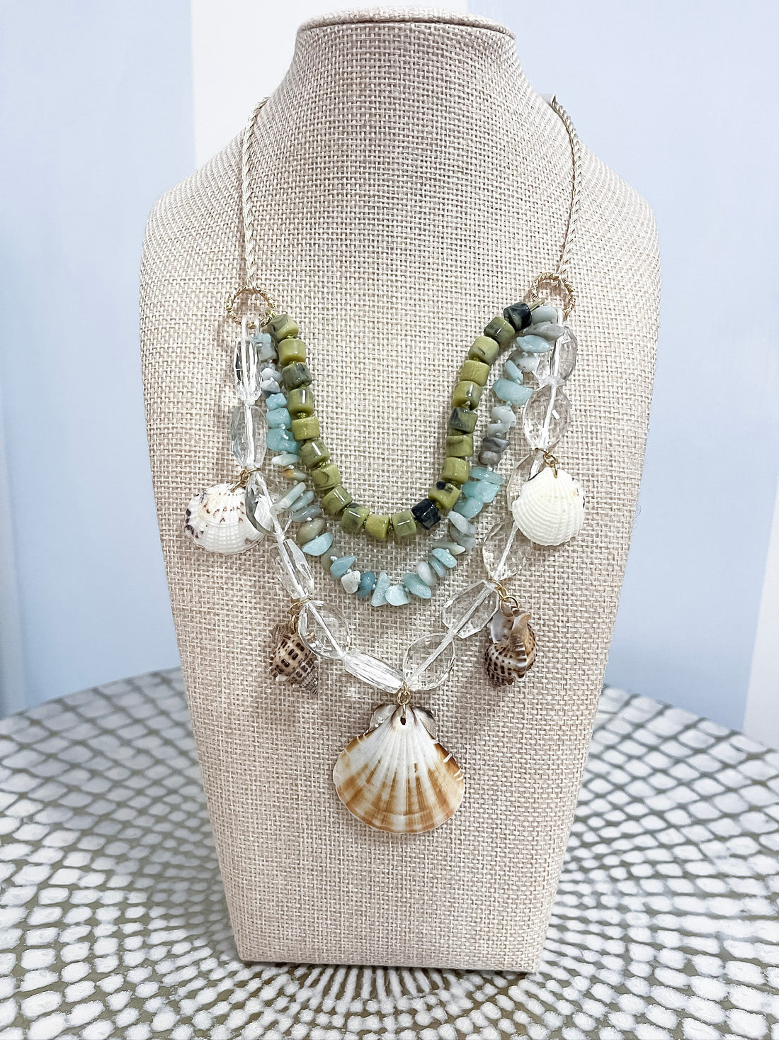 Seaside Layers Adjustable Shell Necklace SW Trading