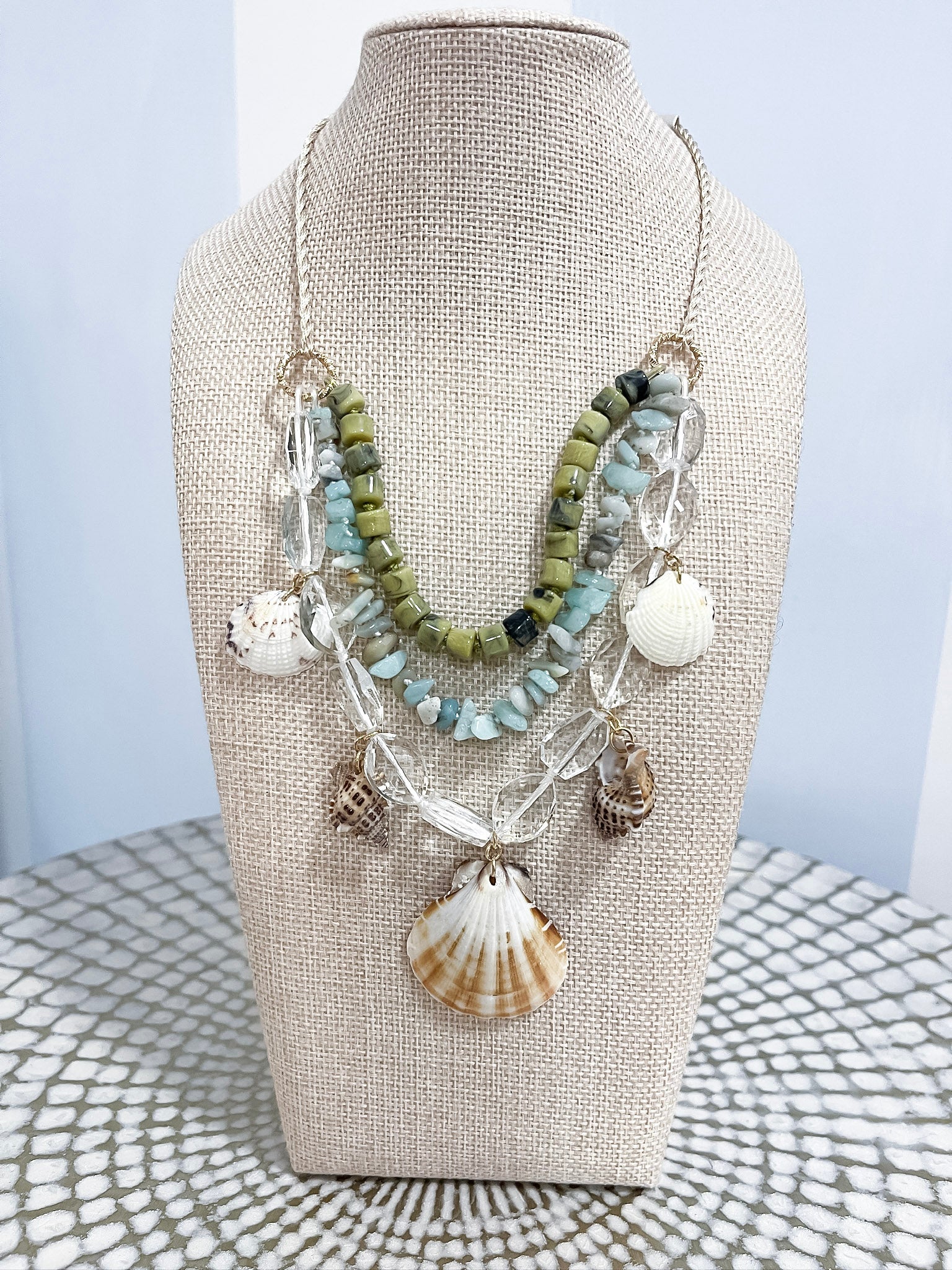 Seaside Layers Adjustable Shell Necklace SW Trading