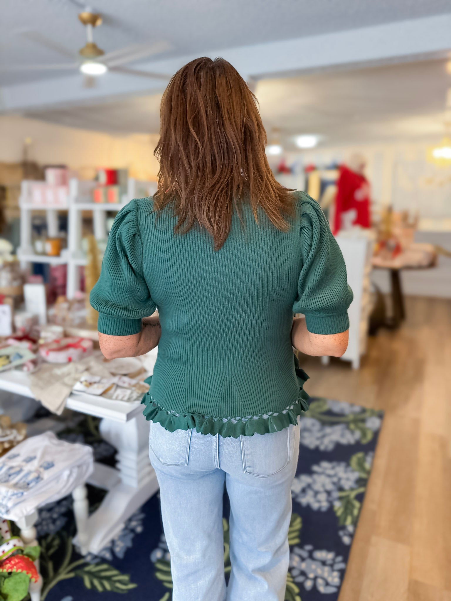 Pulling Heartstrings Sweater - Green Threads of Grace