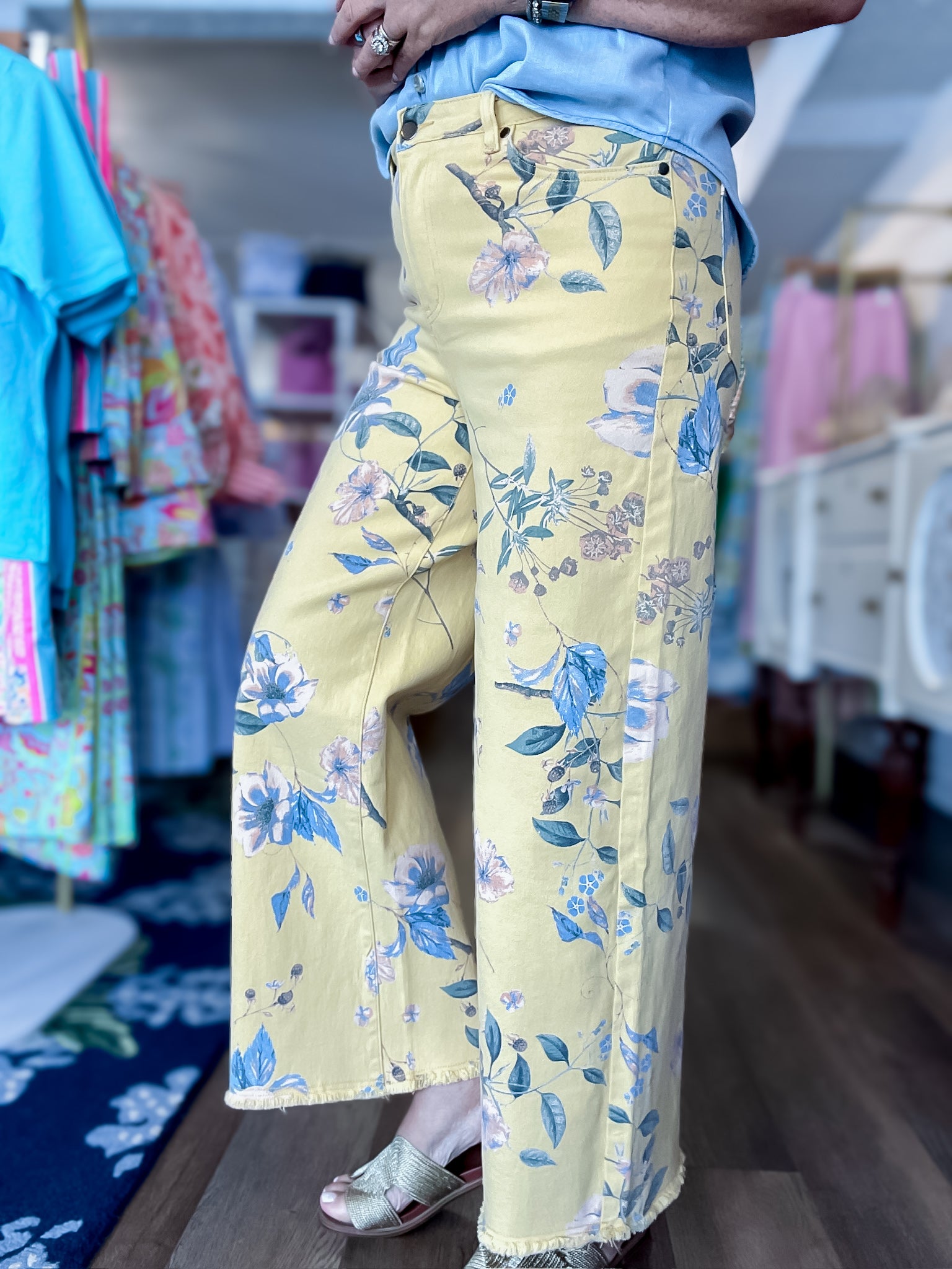 Dusty Ridge Floral Pant - Yellow Threads of Grace