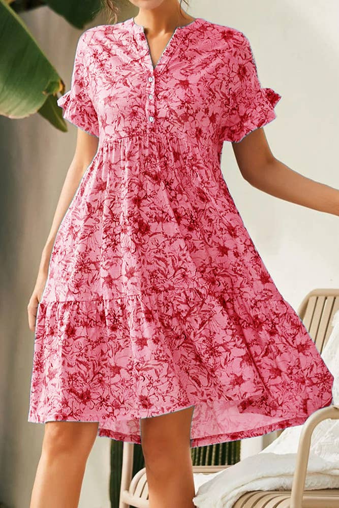 Vicki V Neck Floral Dress