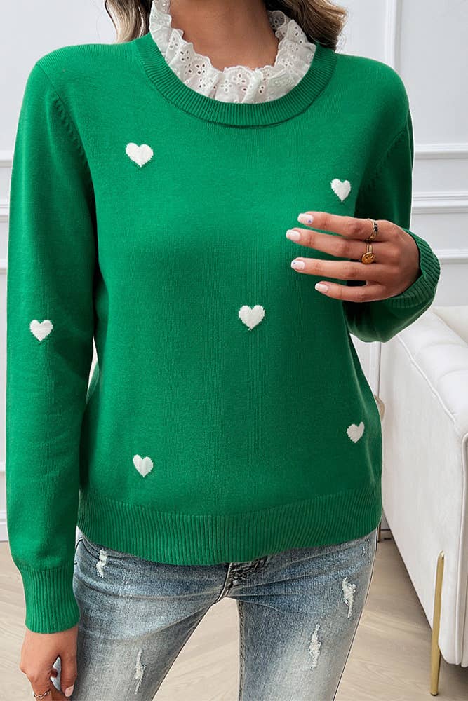 A Touch Of Lace Sweater Green UNISHE