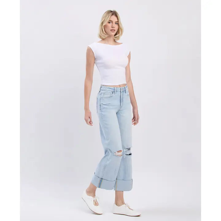 Cuffed & Carefree Wide Leg Jeans Lovervet