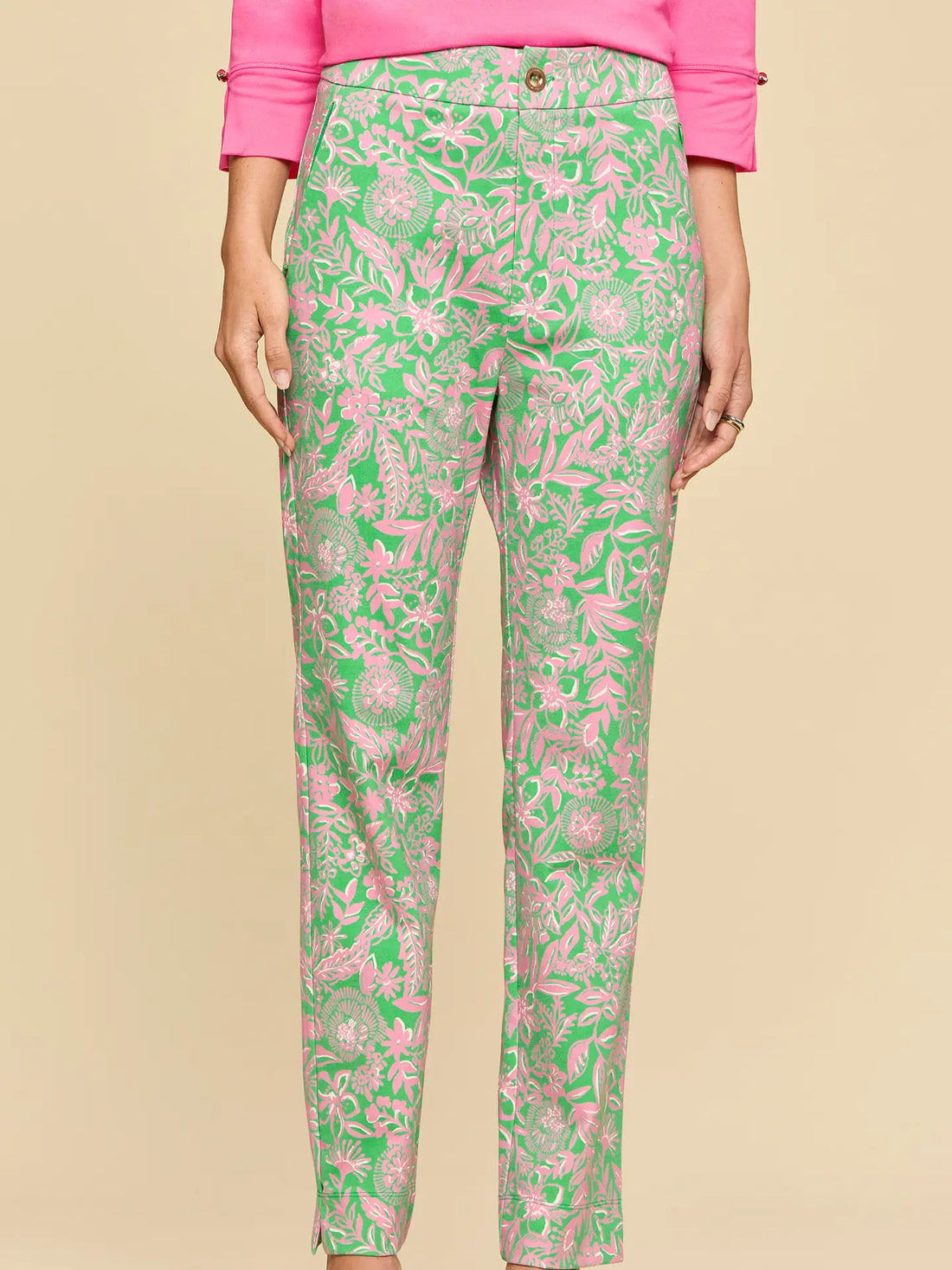 Waters Edge Straight Leg Pants - Pink/Green Dear Scarlet