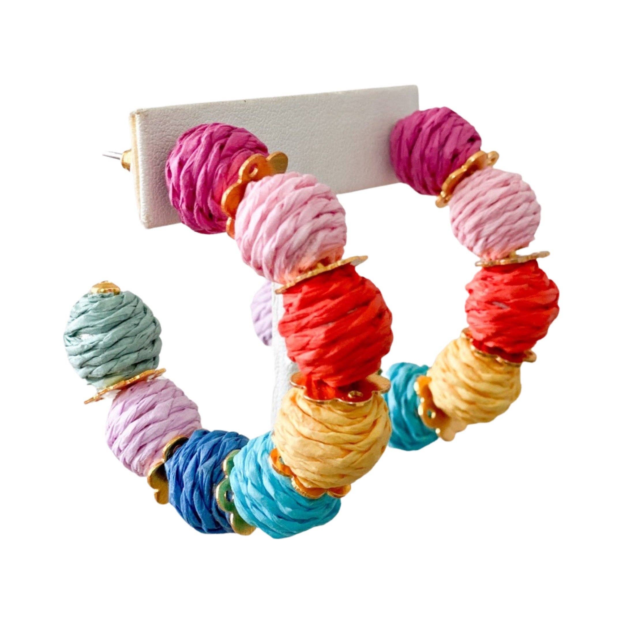 Raffia Hoop Earrings | Multicolor