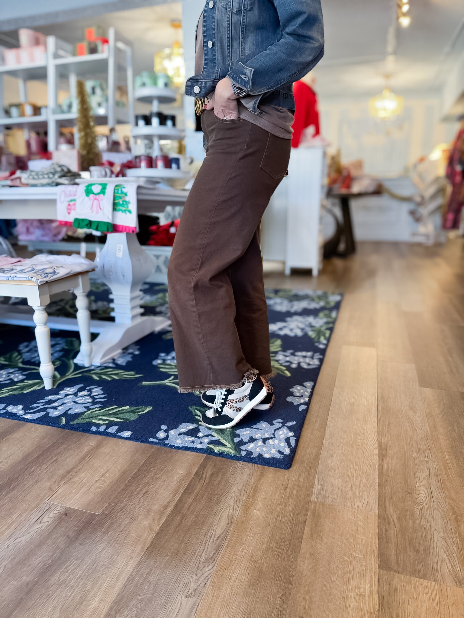 Coffee Ridge Fray Hem Twill Pants Easel