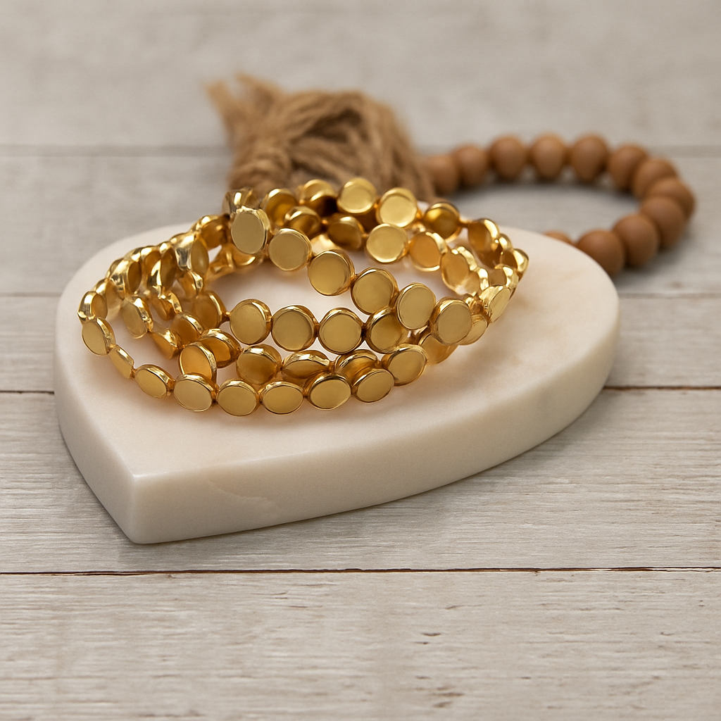 Golden Beaded Bracelet Set Threads of Grace