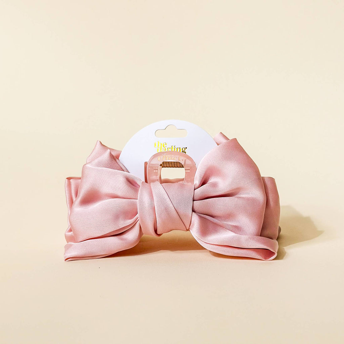 Blush Satin Bow Clip The Darling Effect