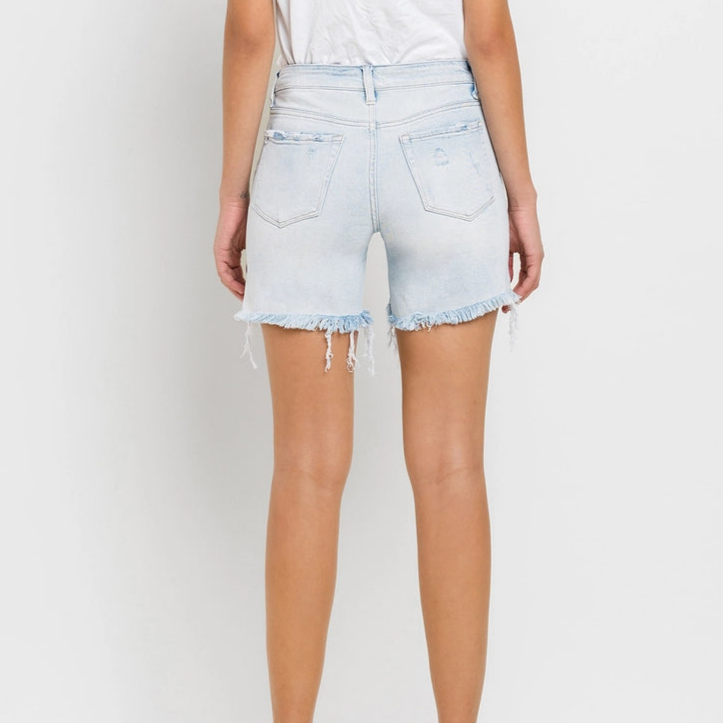 Mid Rise Distressed Stretch Short