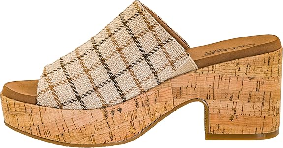 Totally Buggin Camel Plaid Wedges Corkys