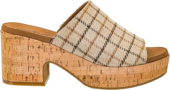 Totally Buggin Camel Plaid Wedges Corkys