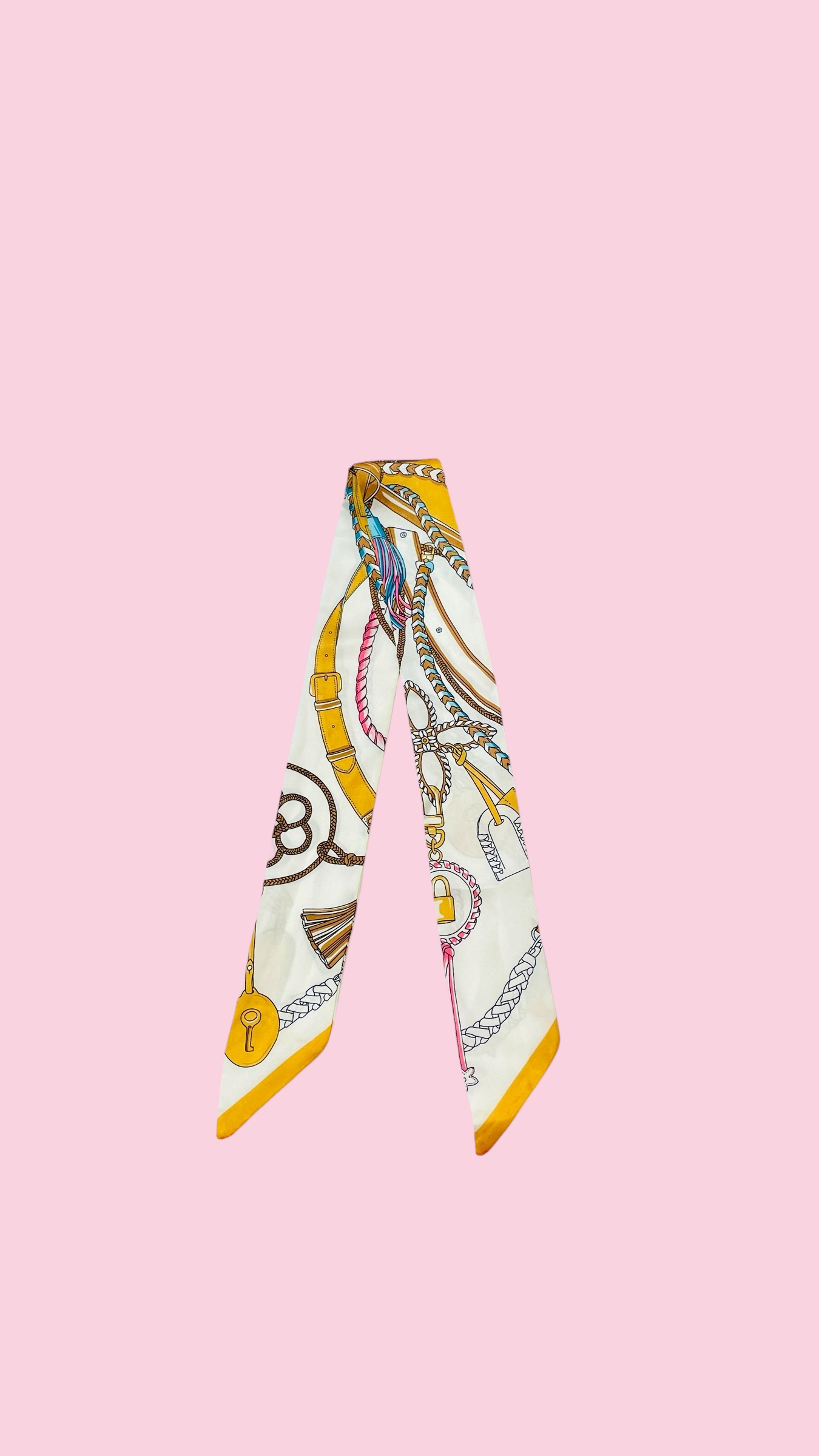 Twilly Scarf (YELLOW/PINK LOCK CHAIN) Camel Threads