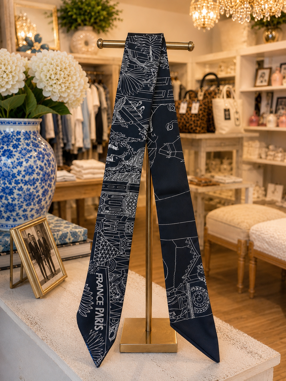Midnight Paris Twilly Scarf SW Trading