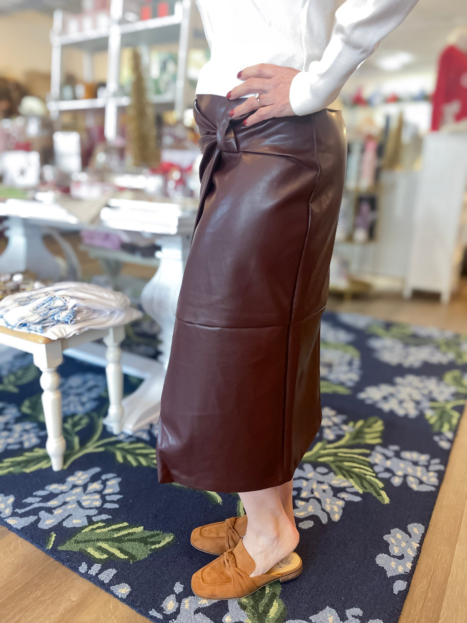 Cognac Couture Knot Skirt Threads of Grace