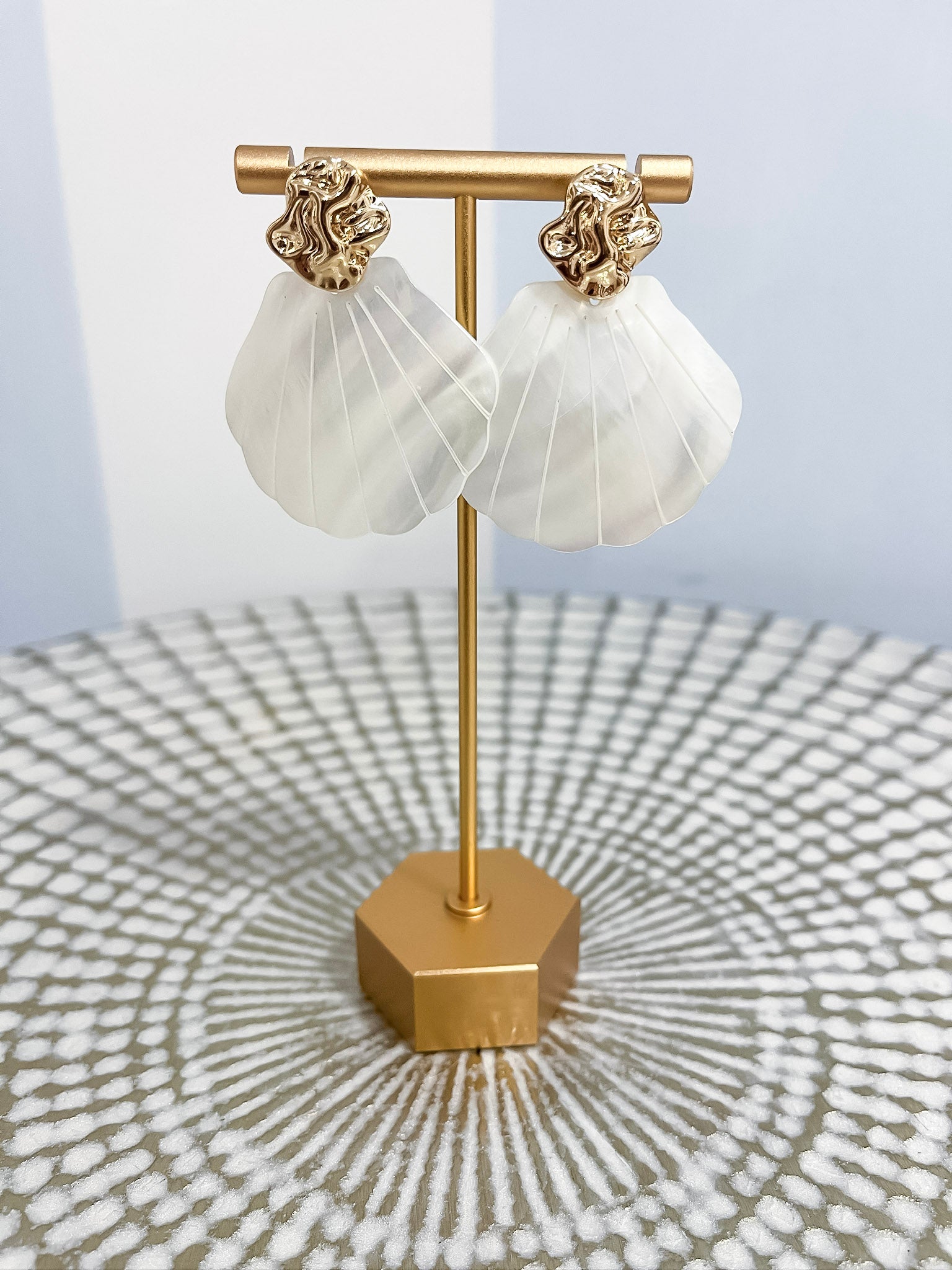 Iridescent Shell Drop Earrings SW Trading