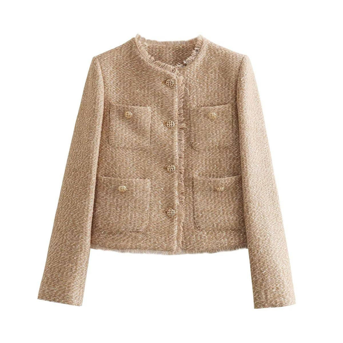 Savannah Tweed Button Jacket Rosa Clothing
