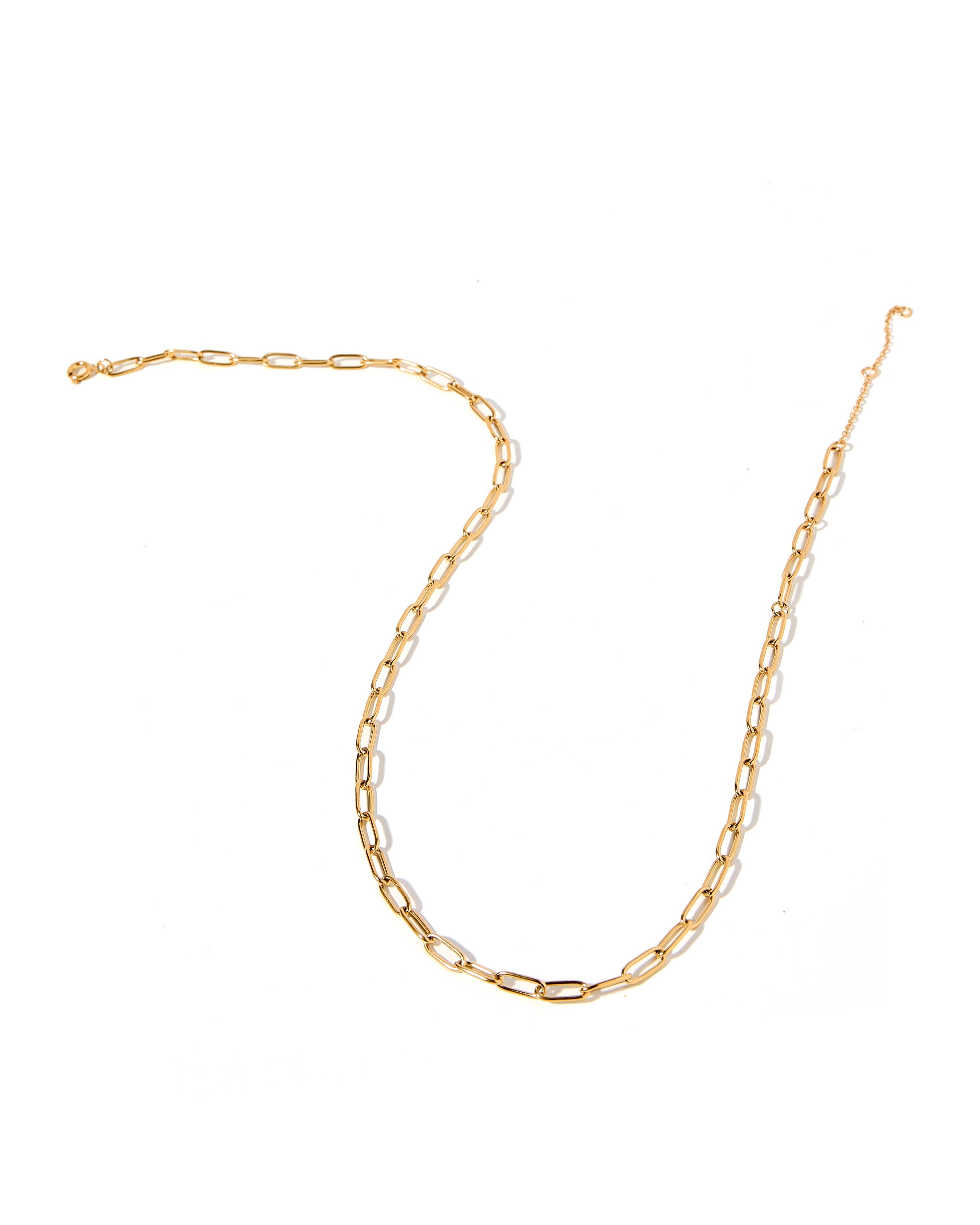Palmer Paperclip Necklace-Gold