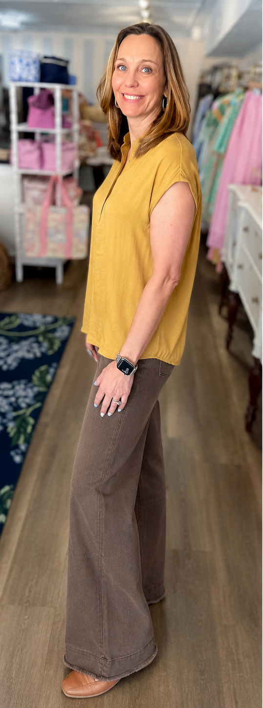 The Avery Top - Mustard VAVA by Joy Han