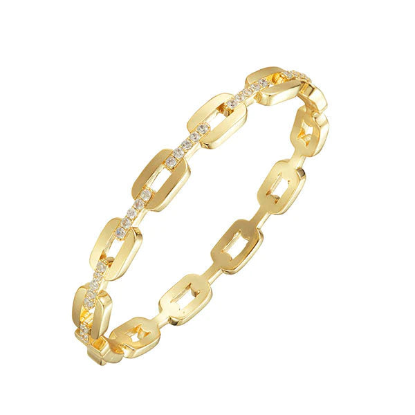Gold CZ Link Bangle Silver and Accessories
