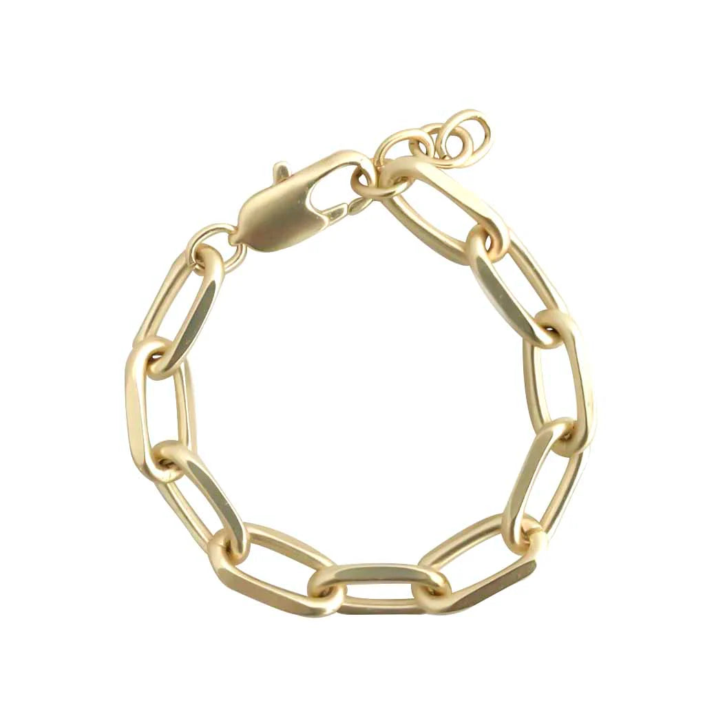 gold-plated links and muted matte finish bracelet