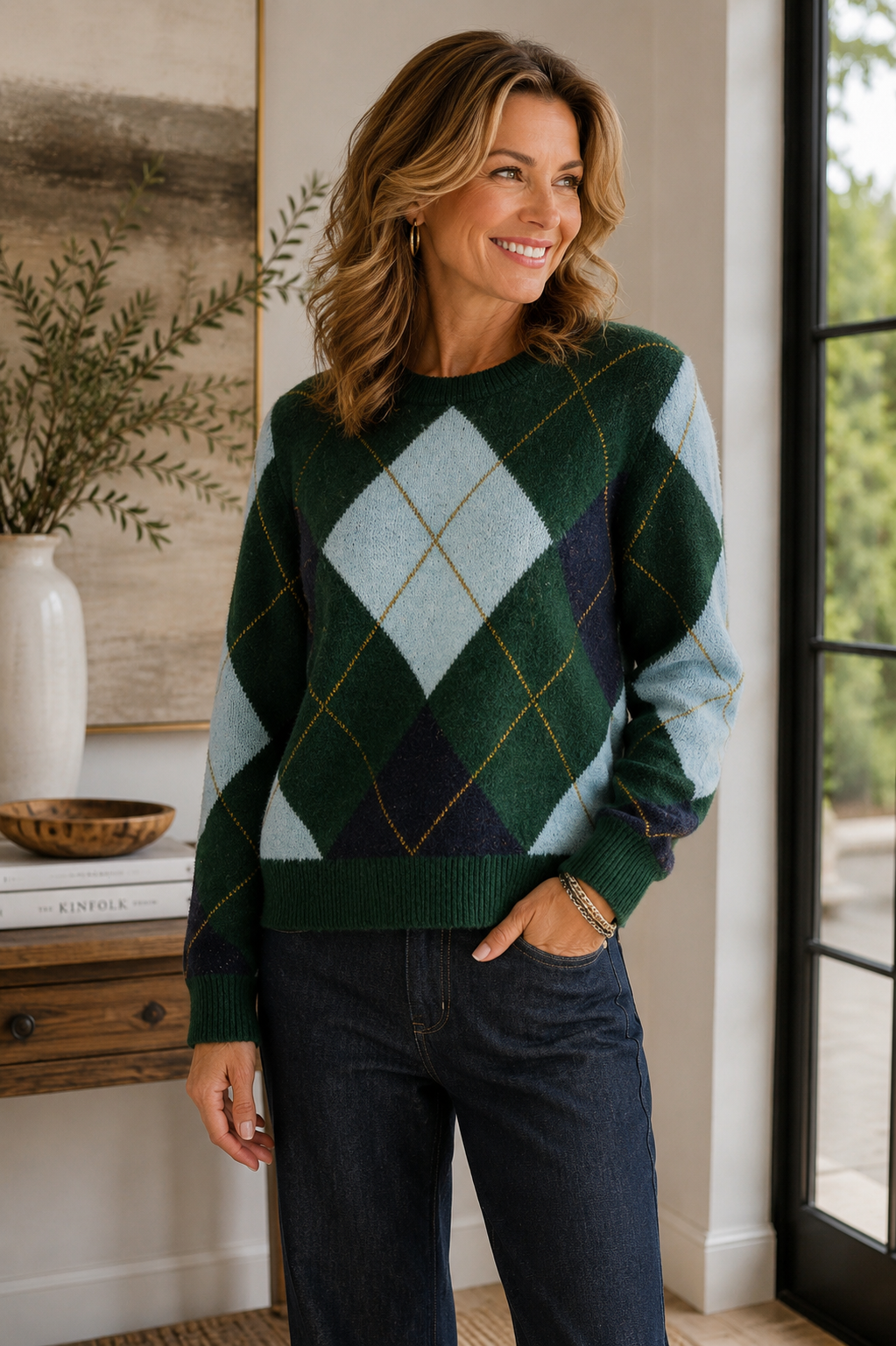 The Easton Argyle Sweater Entro
