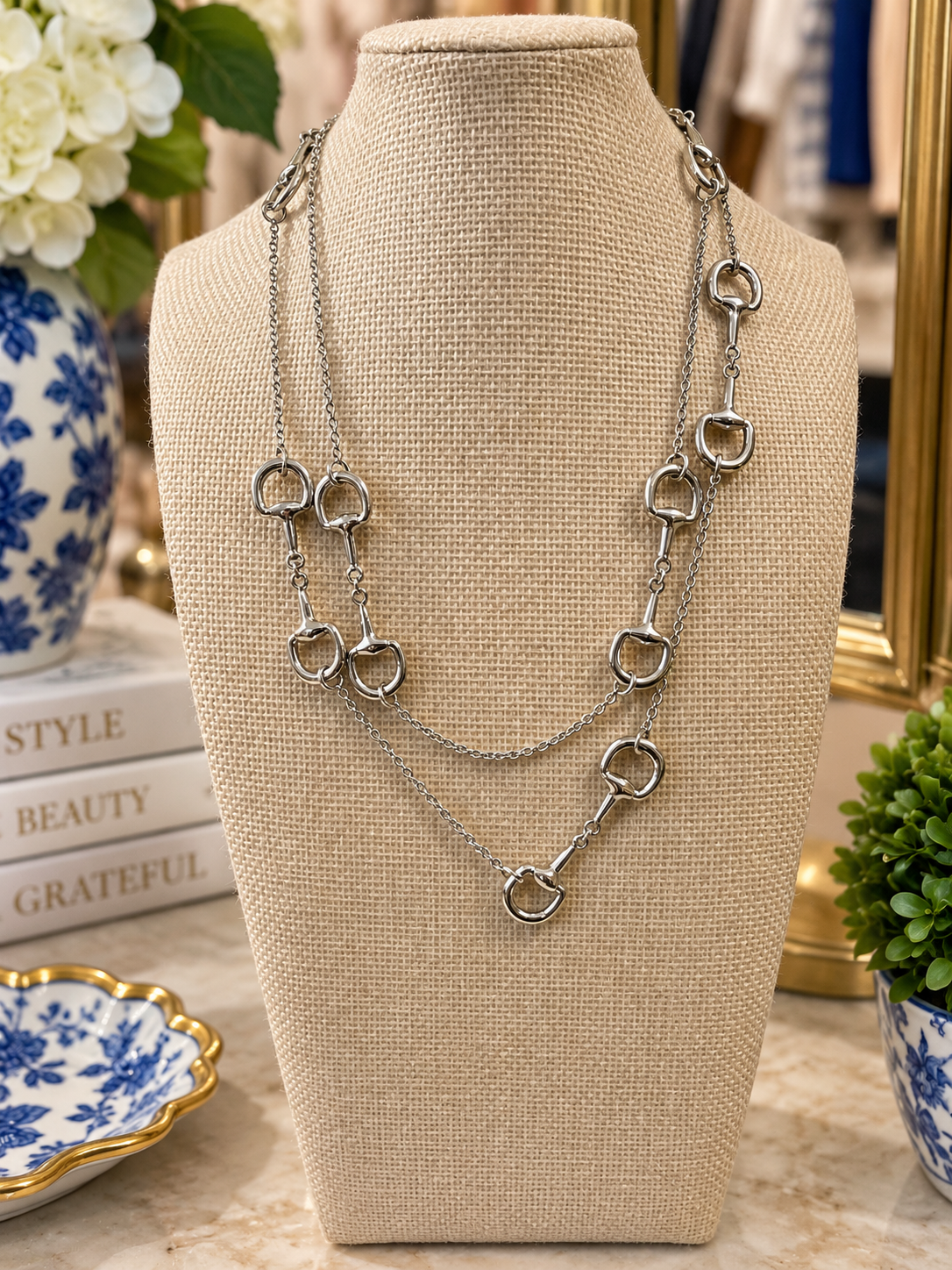 Silver Horsebit Layering Necklace Silver and Accessories
