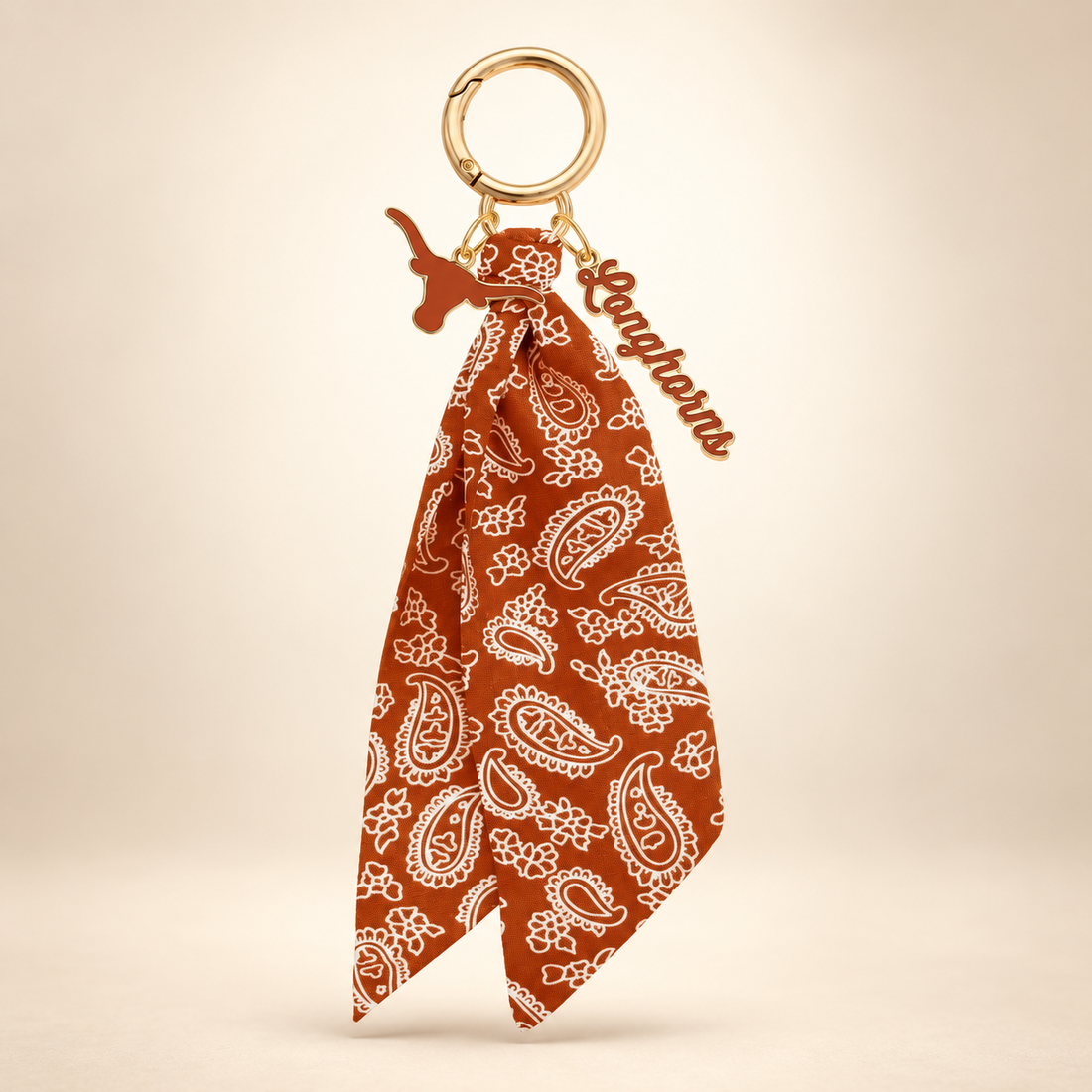 Texas Longhorns Logo Bandana Bag Charm Canvas Style