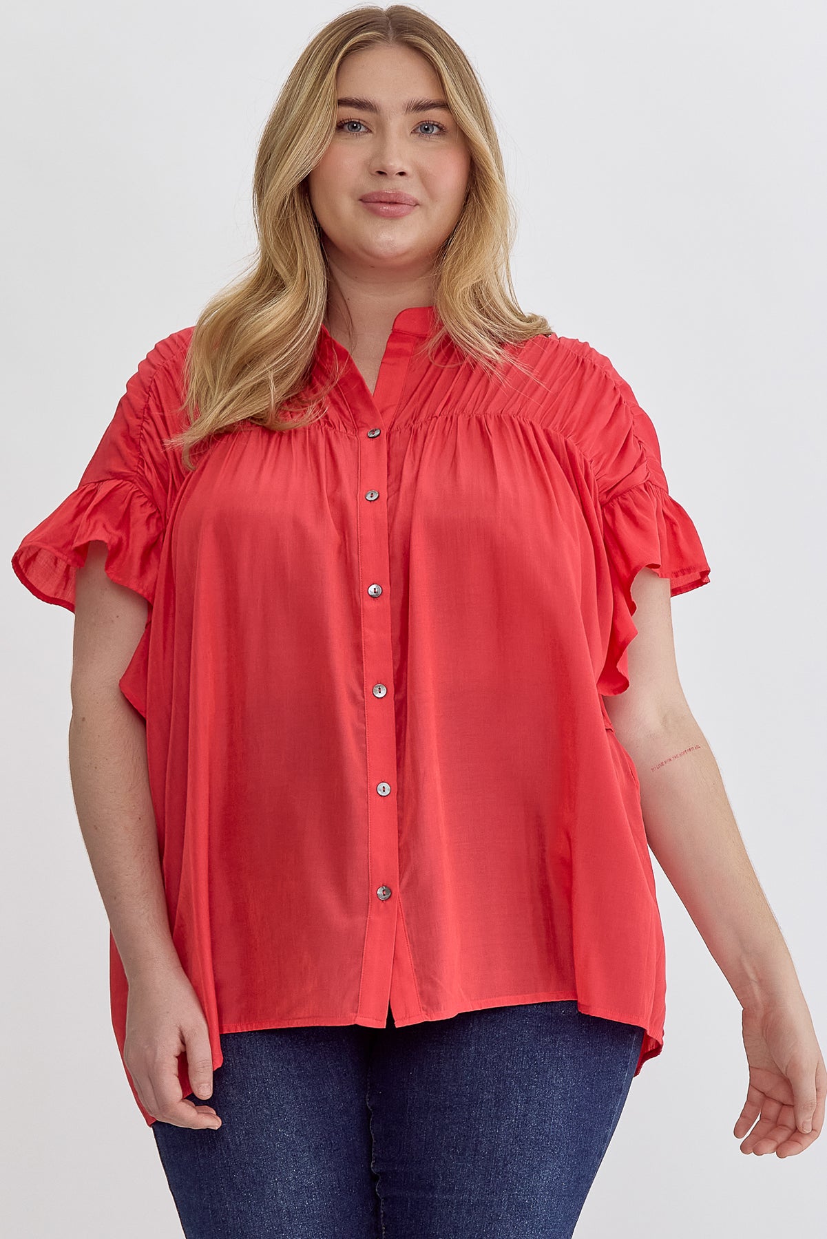 Ramona Ruffle Top/ Curvy Girl
