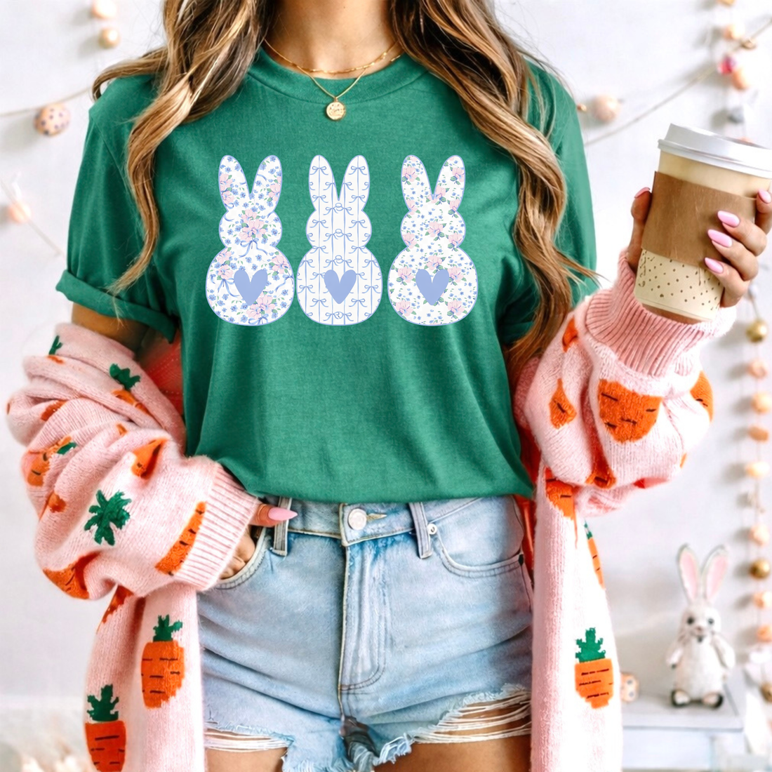 Floral Bunny Trio Tee August Avenue