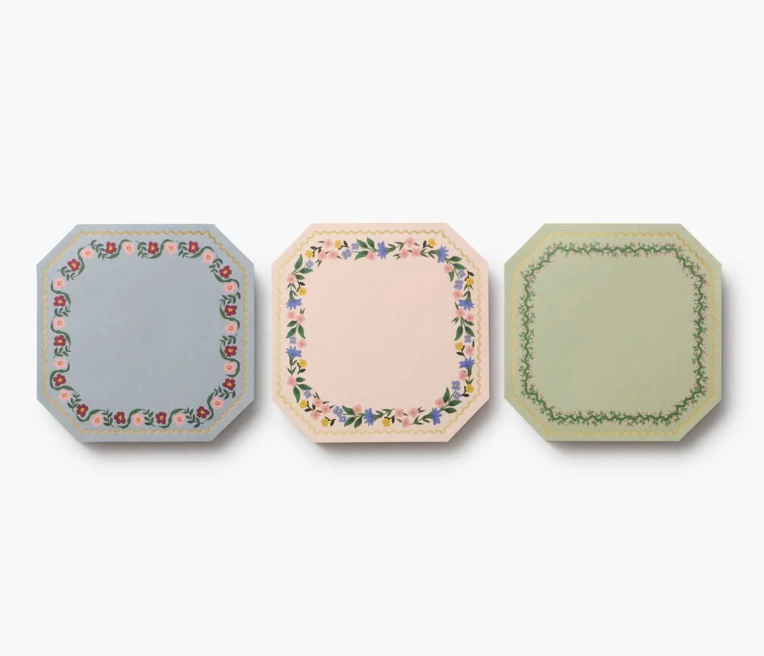 Floral mini notepad set of 3