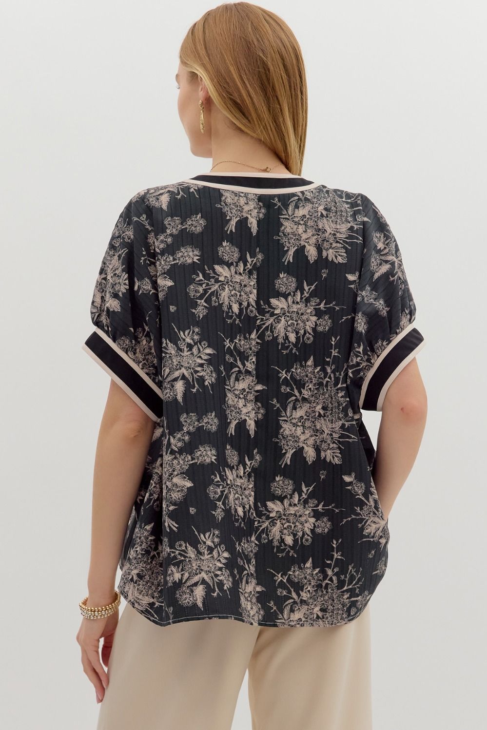 Twilight Bloom V-neck Blouse