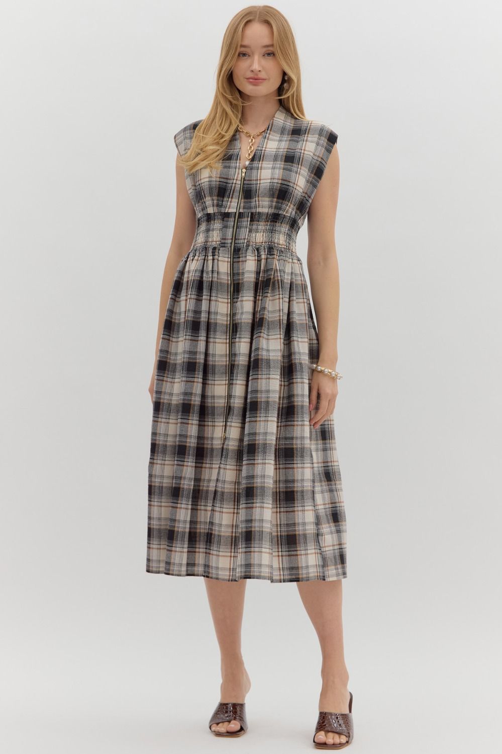Ashland Plaid Midi Dress