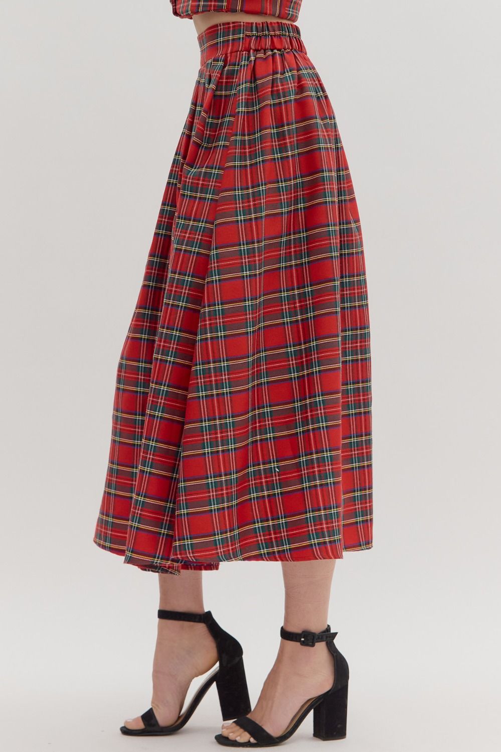 Tartan Tidings Midi Skirt Entro