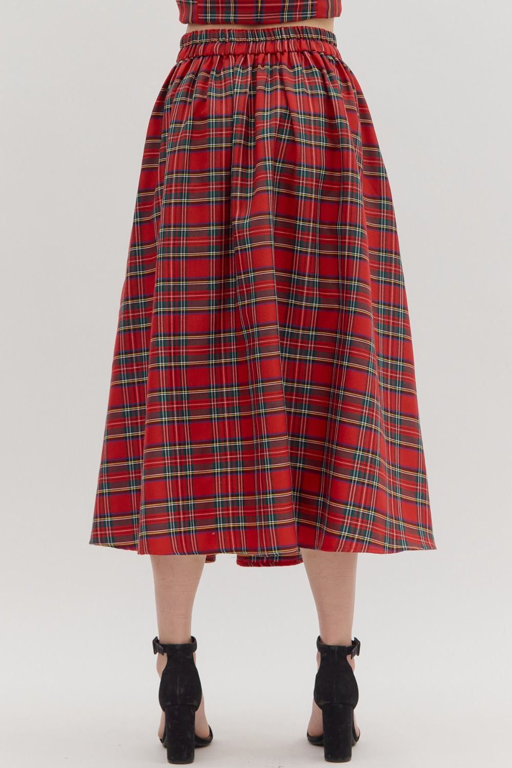 Tartan Tidings Midi Skirt Entro